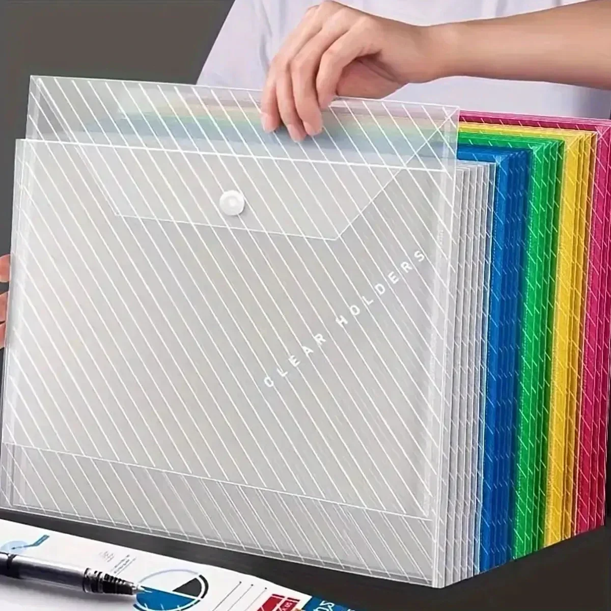 Document Organizer Folder - 10/5 adet A4 Şeffaf Klasör Dosya