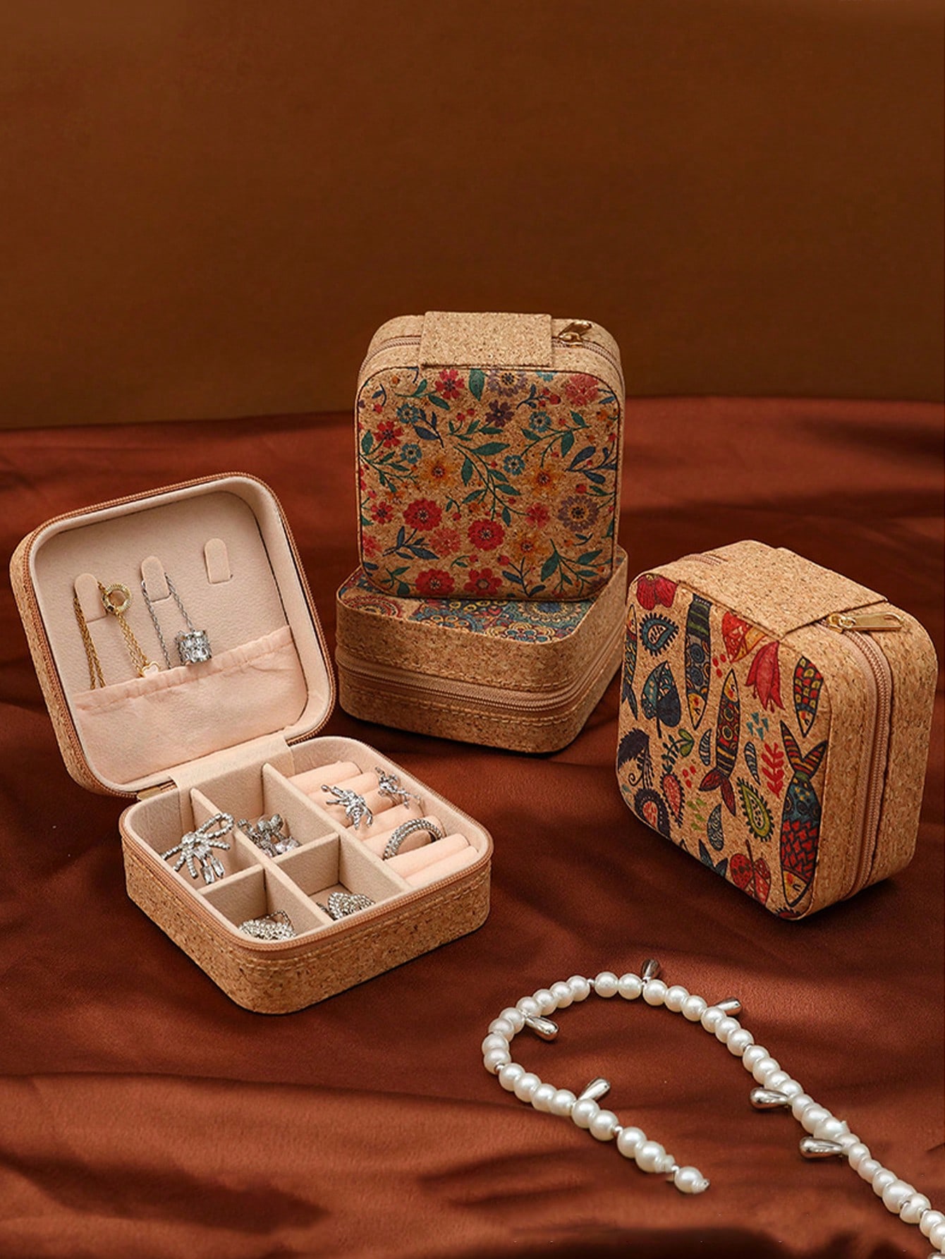 Kare Vintage Bohem Desenli Sey - Accessories Travel Jewelry Box incelemesi ve fiyatı