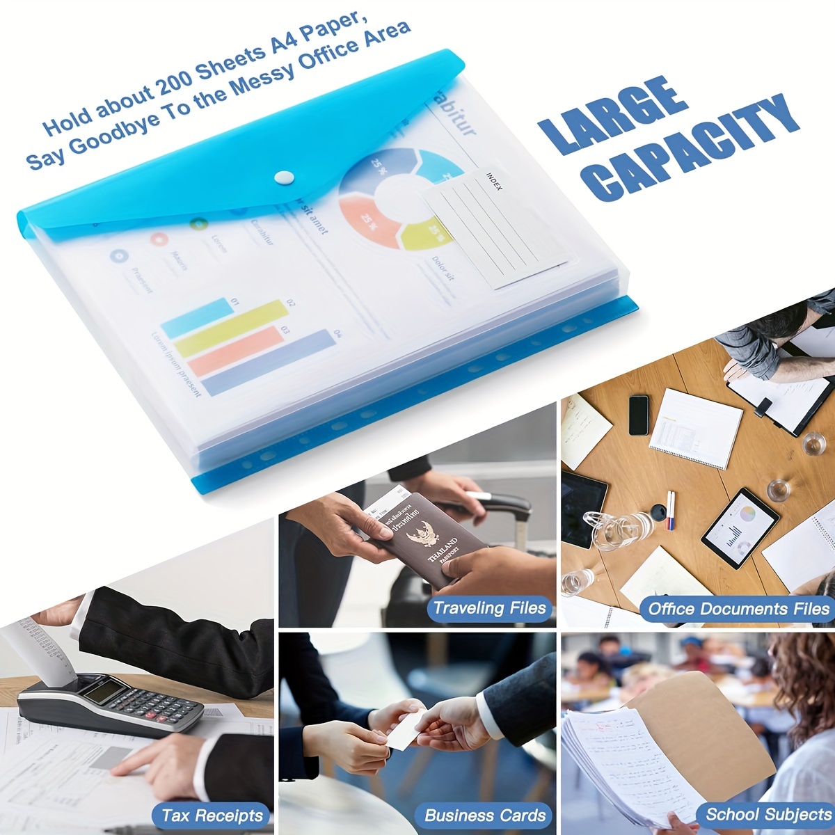 12'li Paket A4 Boyutunda Geniş - Document Organizer Folder incelemesi ve fiyatı